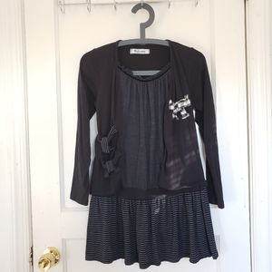 Black Mini dress/Long Top